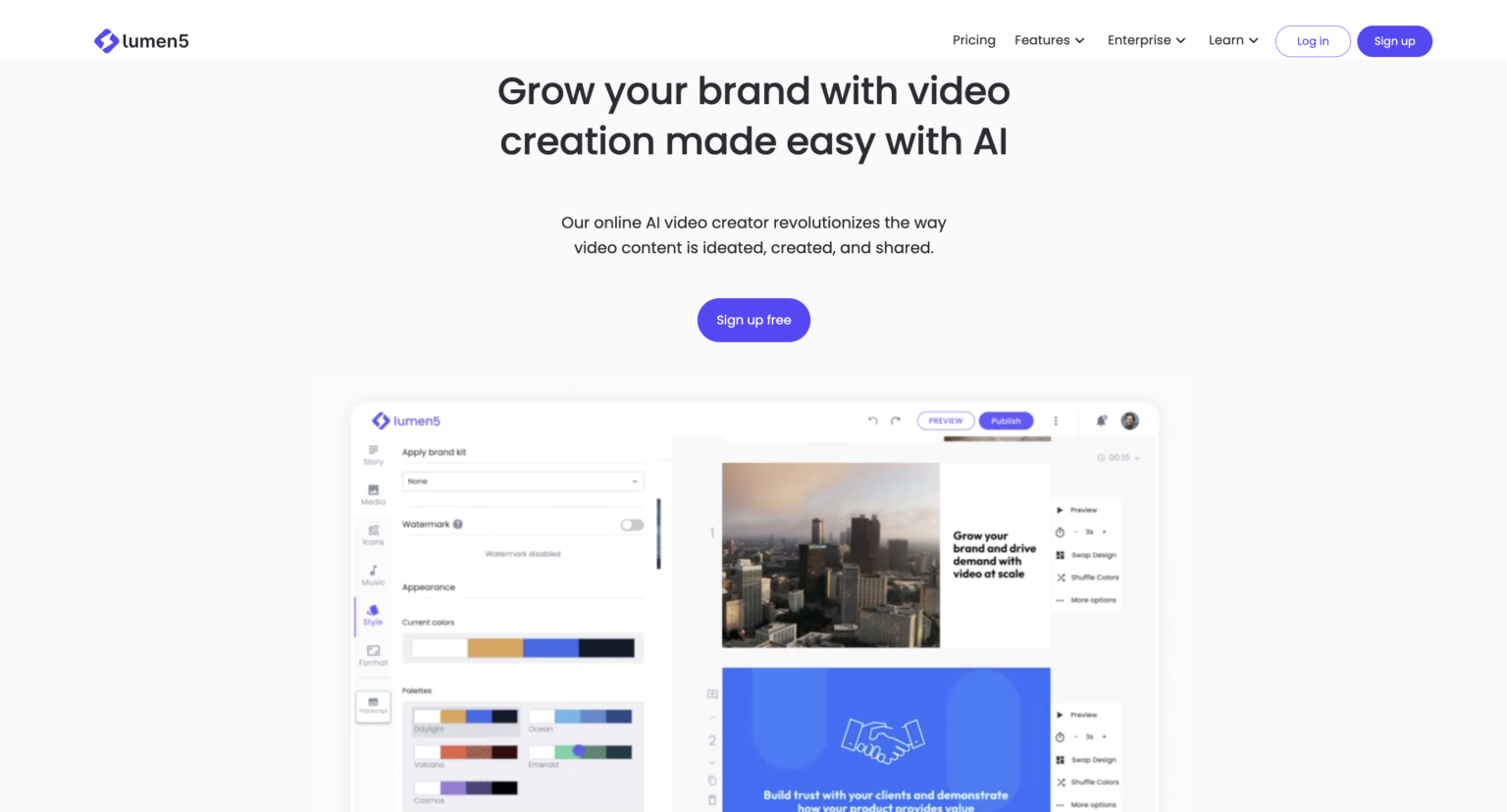 Lumen5: online AI video creator